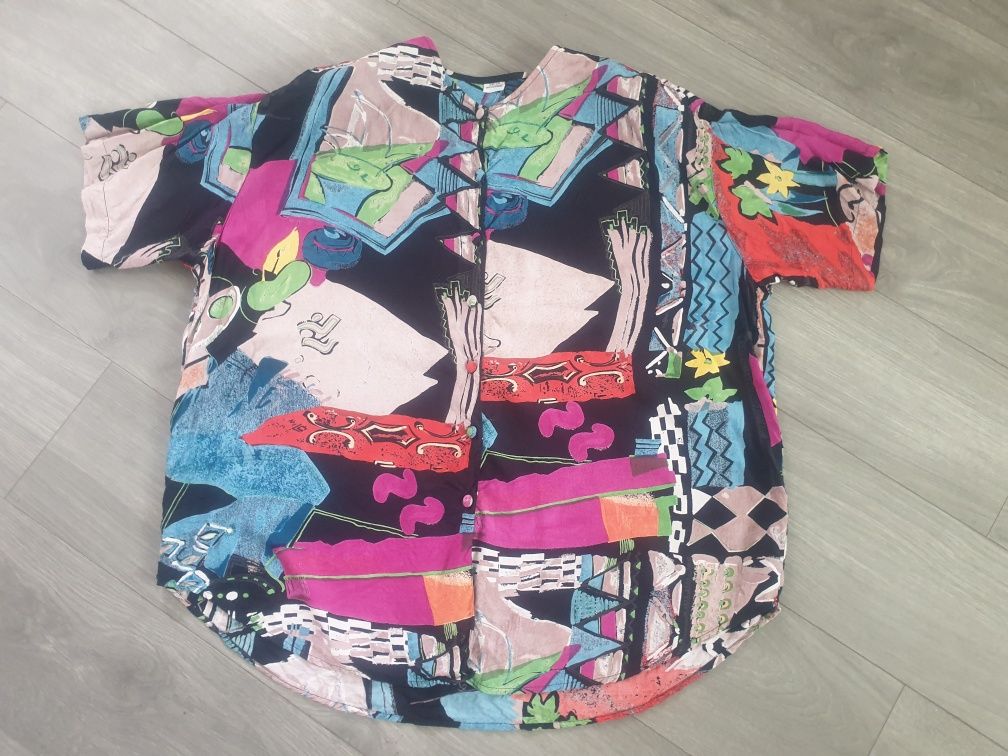 Bluzka koszula damska 3XL 52/54 wzorzysta kolorowa