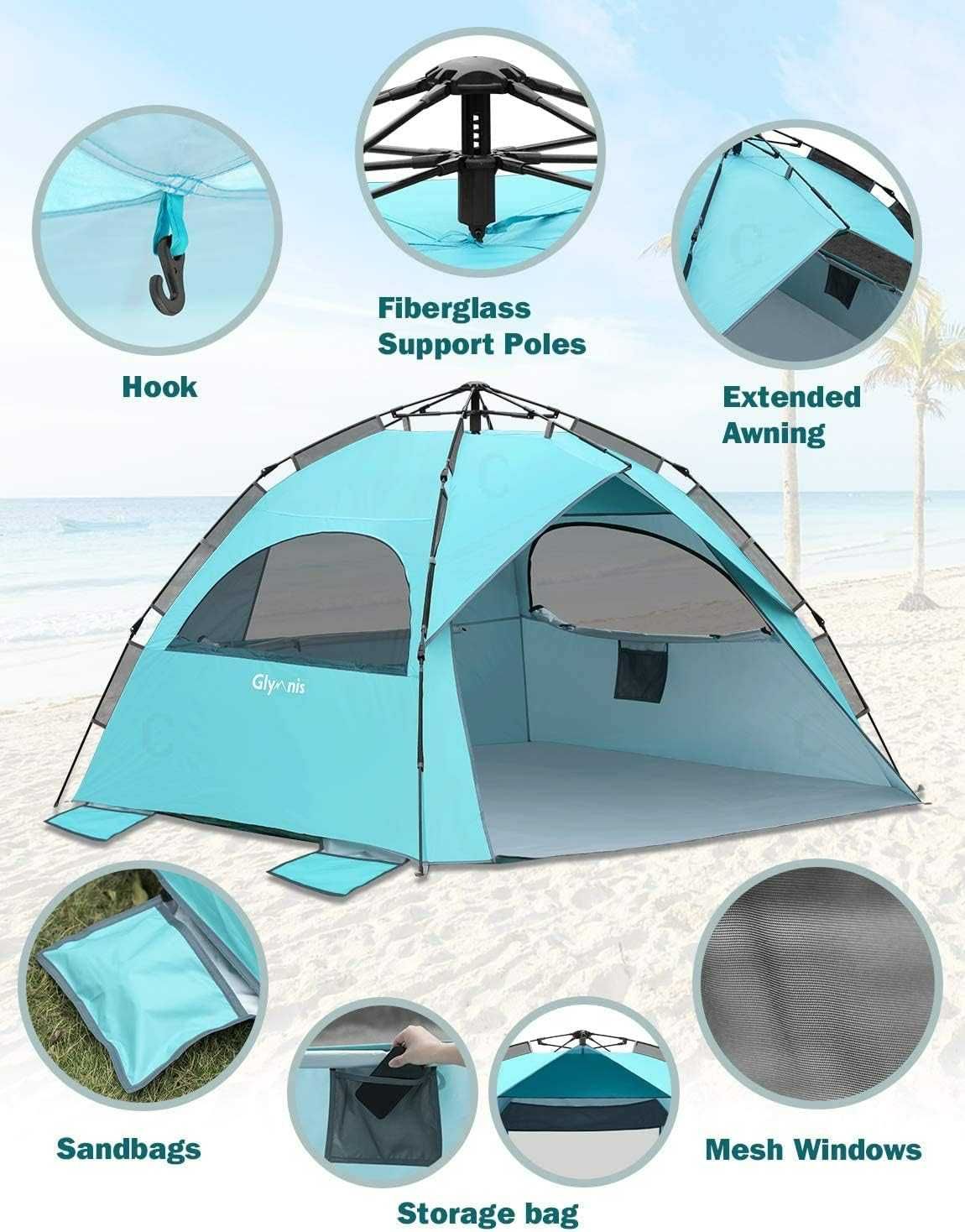 Палатка намет Qeedo Quick Palm Beach Tent Sun Shelter