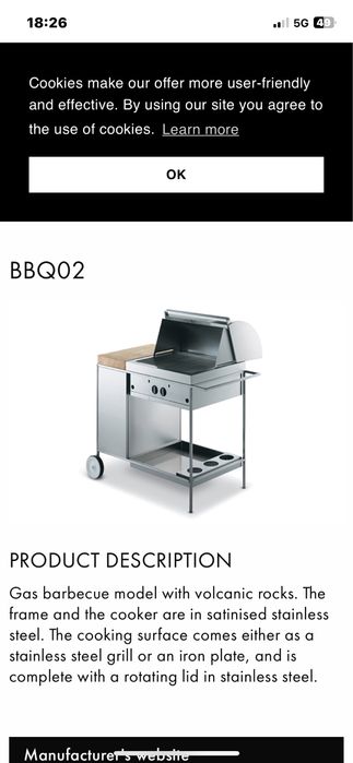 BARBECUE BBQ02 da marca CORO.Italy design de Stefano Gallizioli 2000