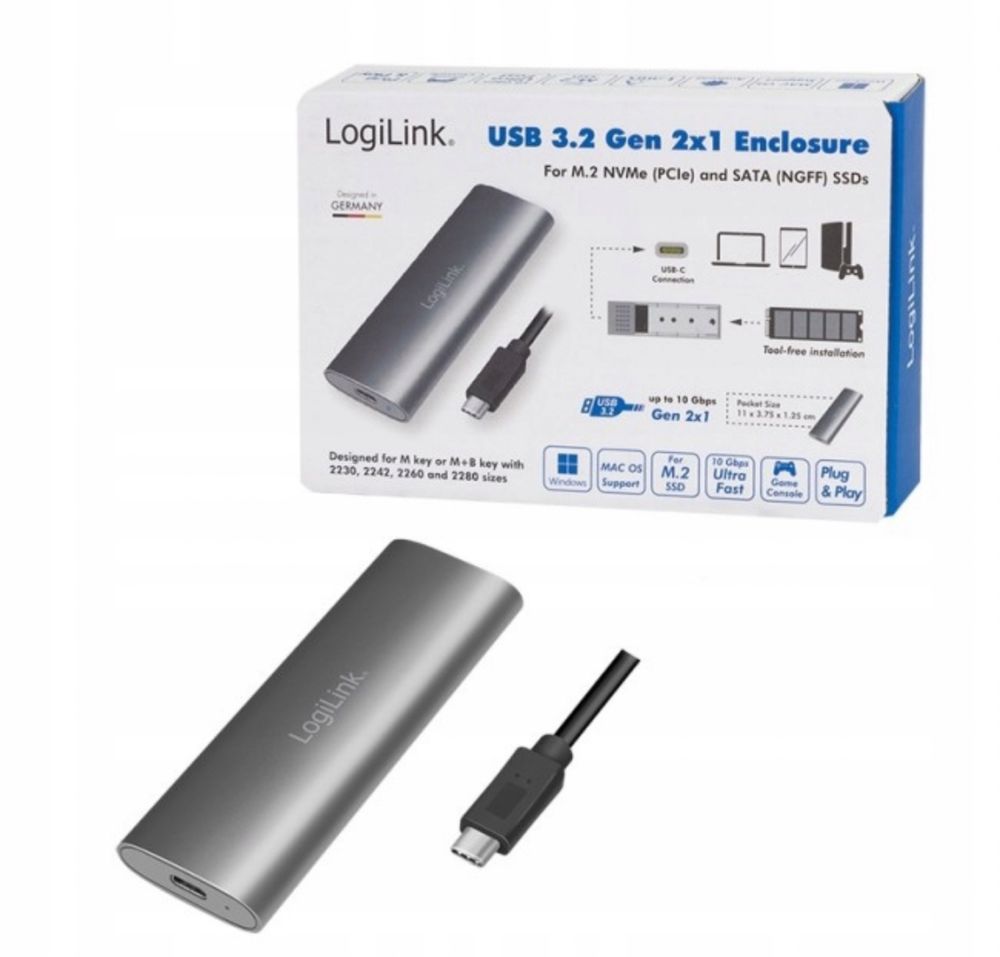 LogiLink UA0389 srebrna obudowa dysku usb. 3.2