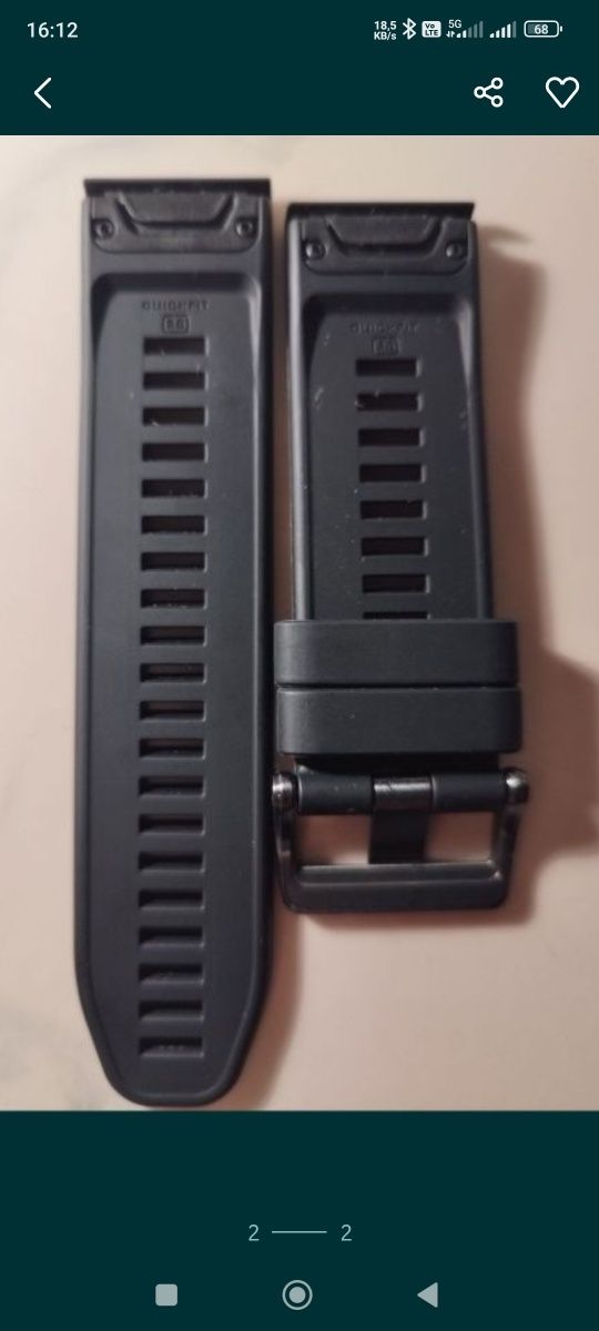 Oryginalny czarny pasek Garmin Fenix 7X Pro Quickfit 26