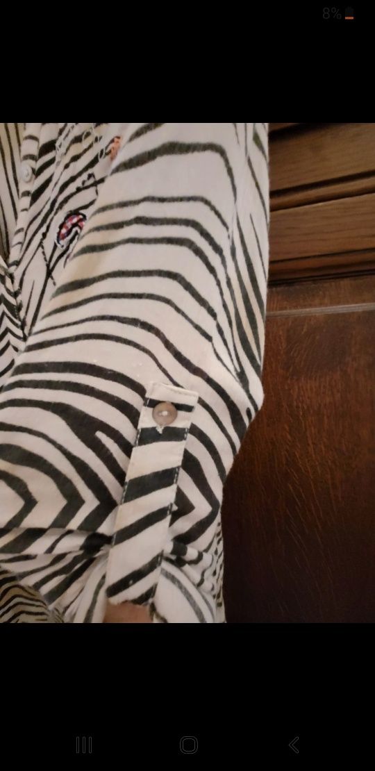 Desigual Koszula zebra animal bluzka zwierzecy print pin up xs