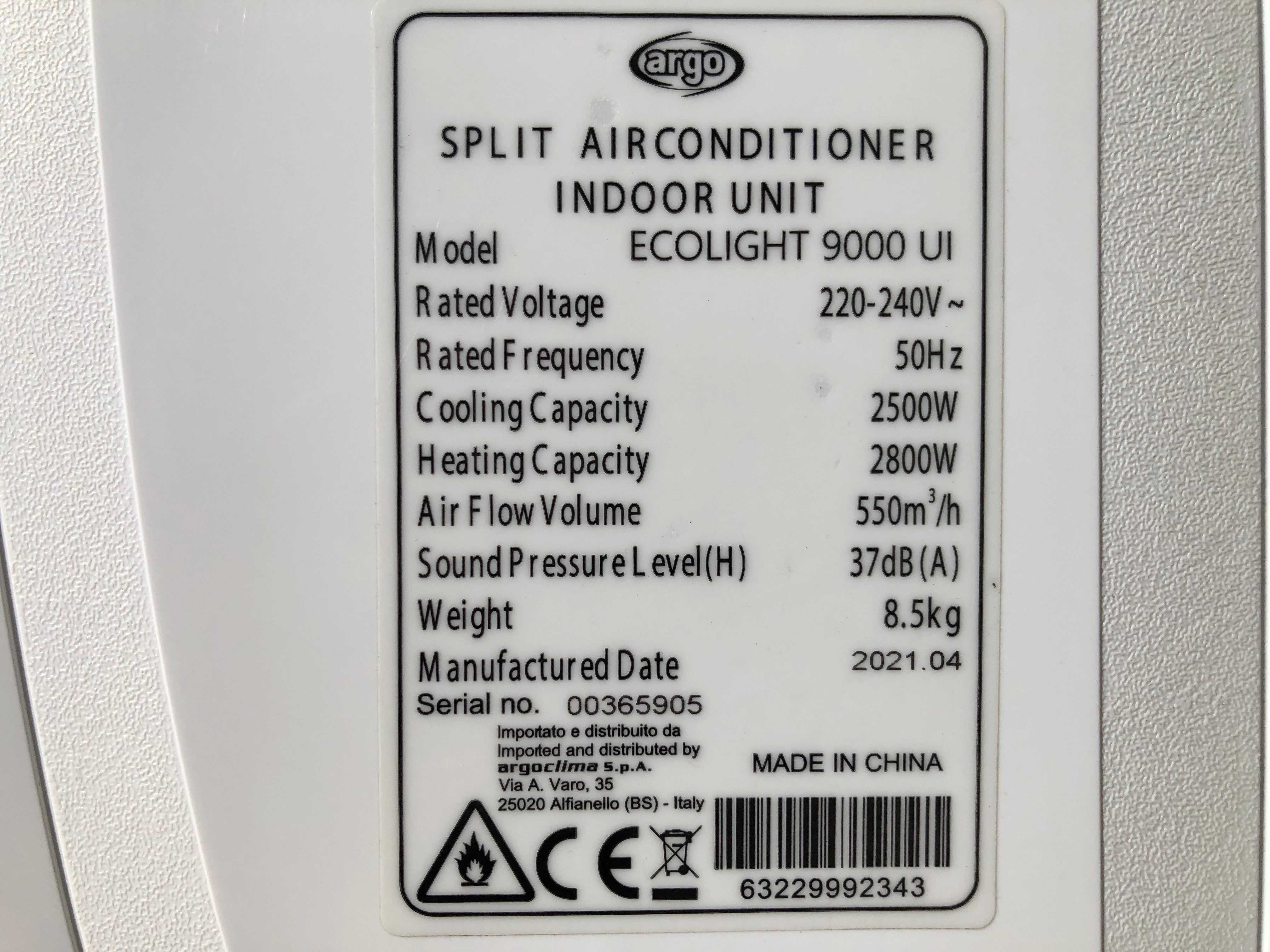 Кондиционер инвертор ARGO ECOLIGHT 9000 R32 б/у до 25 м2 монтаж сервис