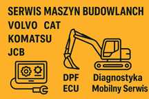 Serwis maszyn budowlanych Volvo CAT Komatsu JCB i inne|mobilnie|DPF|