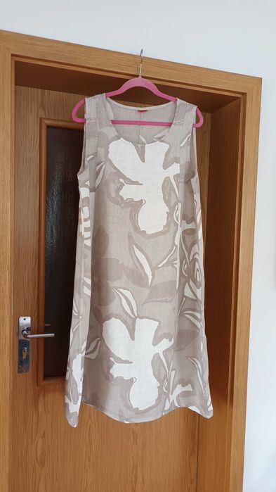 Sukienka lniana typu bombka