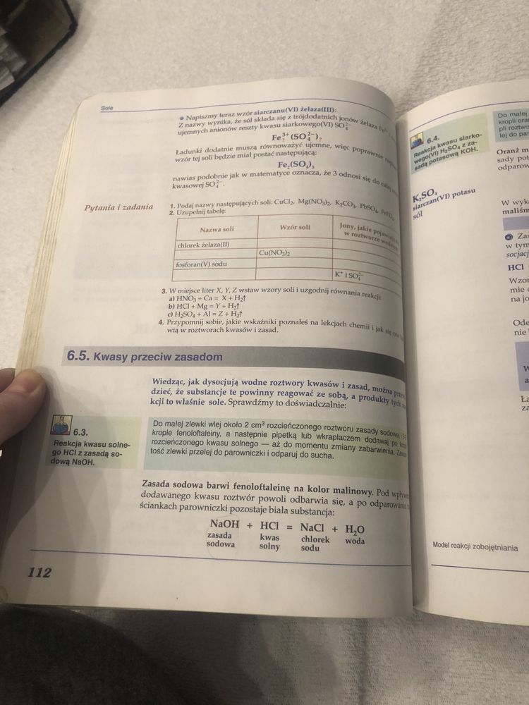 Chemia szkoła podstawowa w gimnazjum podręcznik kwasy zasady alkohole