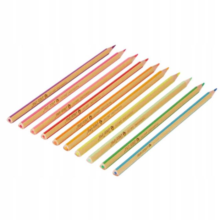 Kredki ołówkowe trójkątne jasne neonowe kolory DecoTime 10 szt.