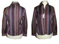 Fiolet paski biznesowa koszula damska taliowana 40