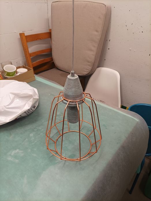 Lampa wisząca,klosz druciany