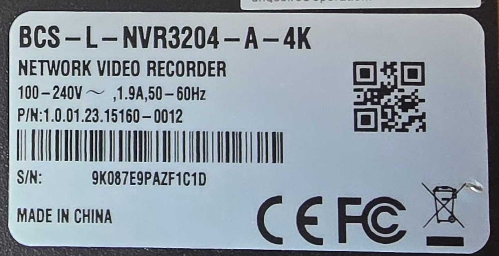 32 kanałowy rejestrator sieciowy kamer IP BCS-L-NVR3204-A-4K BCS LINE
