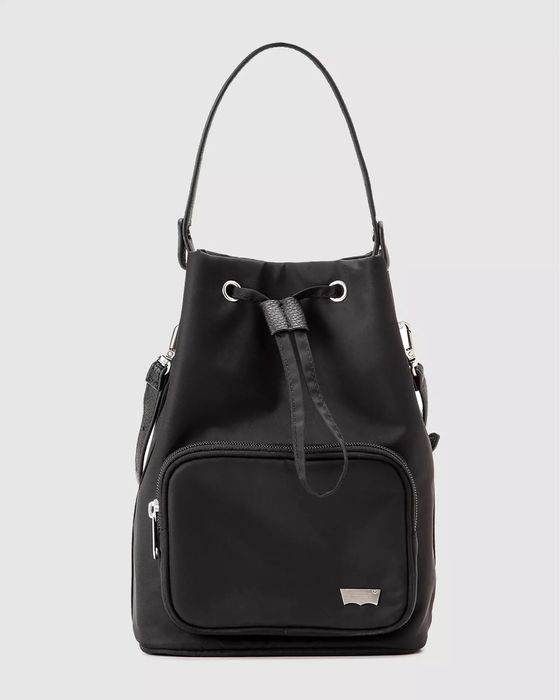 Сумка levi’s, сумка через плече levi’s, чорна тканинна сумка levi’s