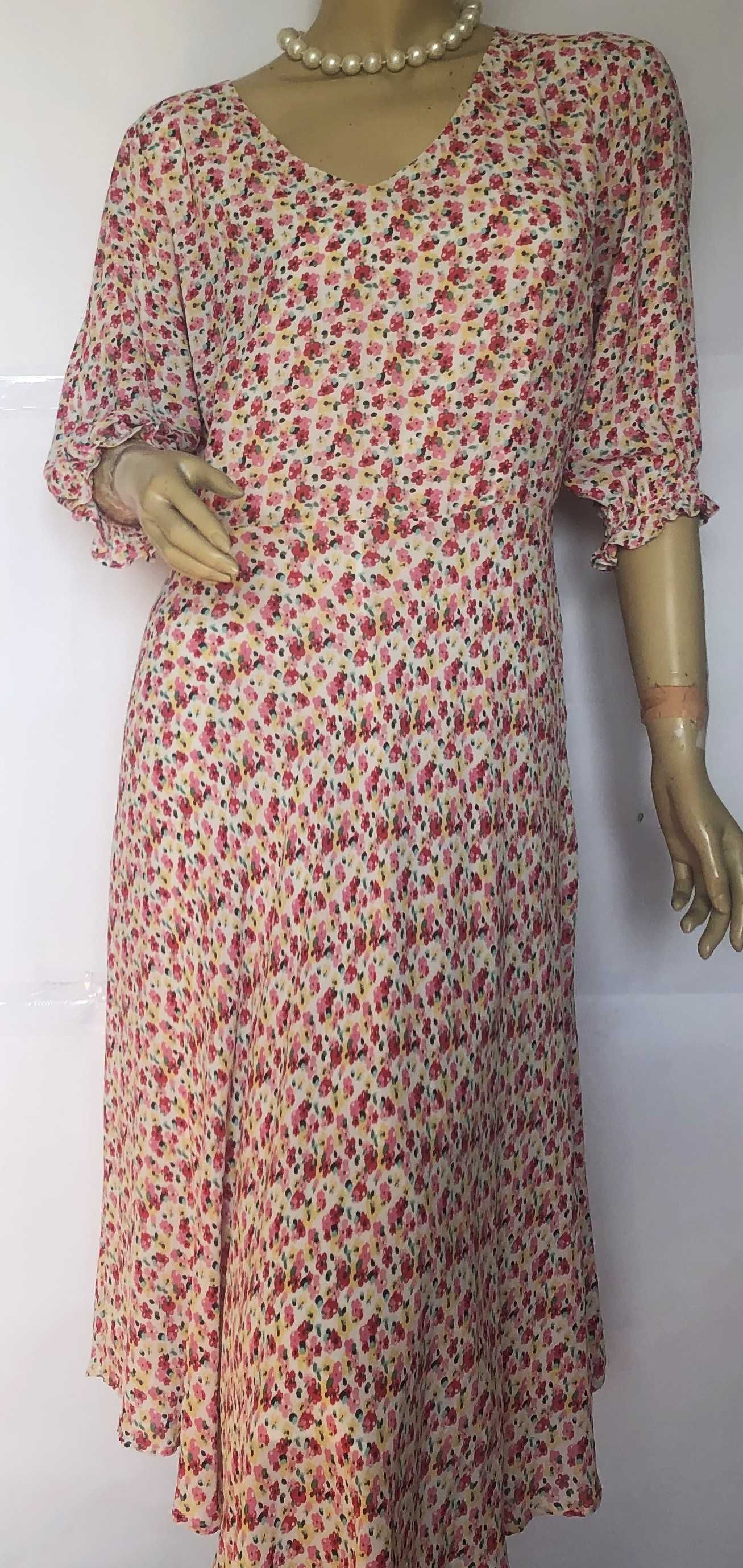 Jean Paul sukienka midi w kwiaty xl,xxl
