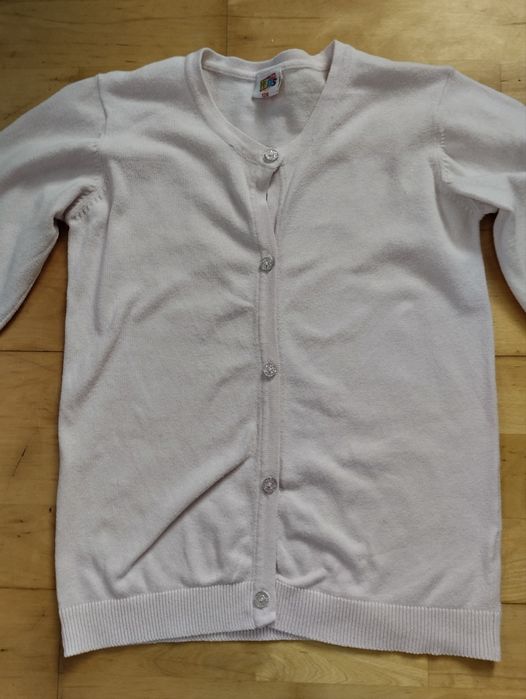 Sweter biały i różowy