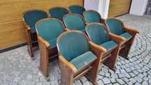 Fotele kinowe teatralne krzesła Vintage Design PRL lata 50 60