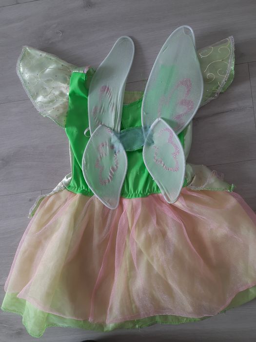 Dzwoneczek sukienka strój przebranie + skrzydełka 3-4 lata, 104