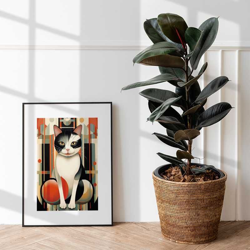 Plakat A3 Kot Art deco