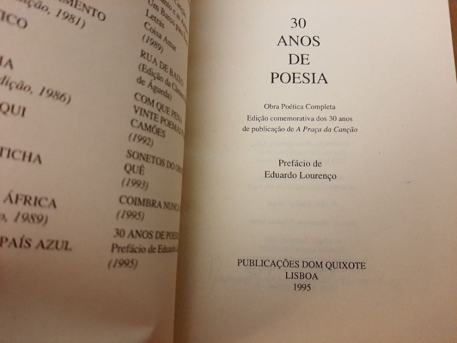 30 Anos de Poesia// Manuel Alegre