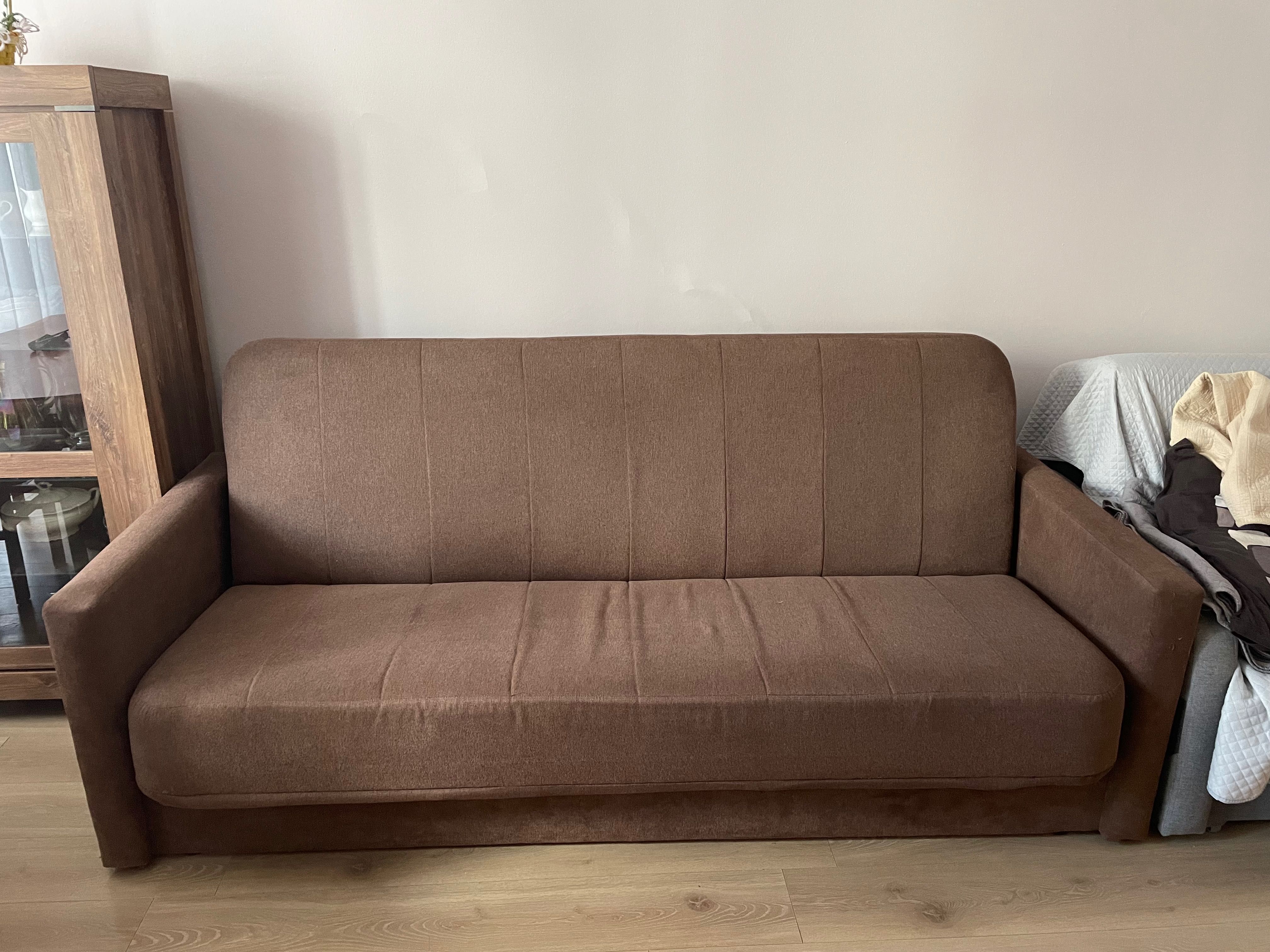 brązowa sofa kanapa rozkładana 200x130
