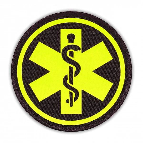 Emblemat Yellow Fluo Eskulap na rzepie 8,5 cm