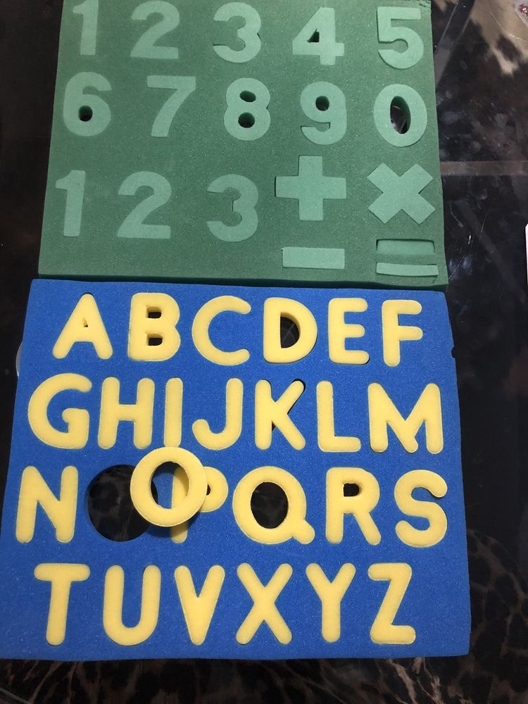 Alfabeto e Números em esponja