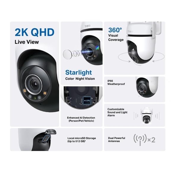 TP-LINK Tapo C520WS - вулична поворотна WI-FI камера відеонагляду