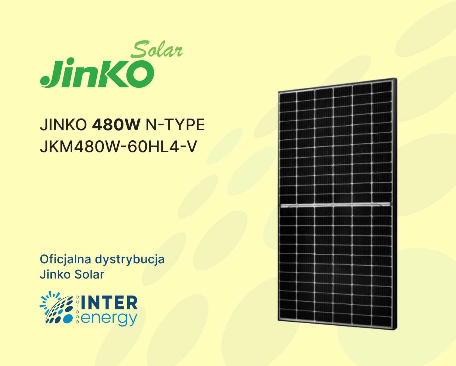 Panele Fotowoltaiczne Jinko Solar 480W N-TYPE 399,75 zł(BRUTTO)