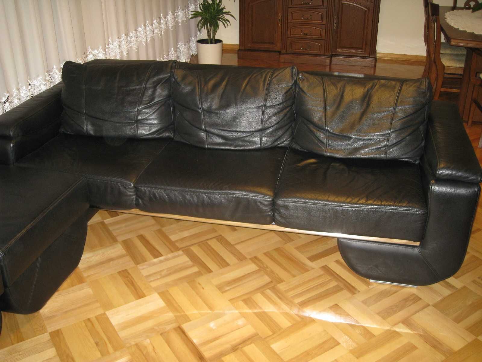 Sofa narożnik - naturalna skóra