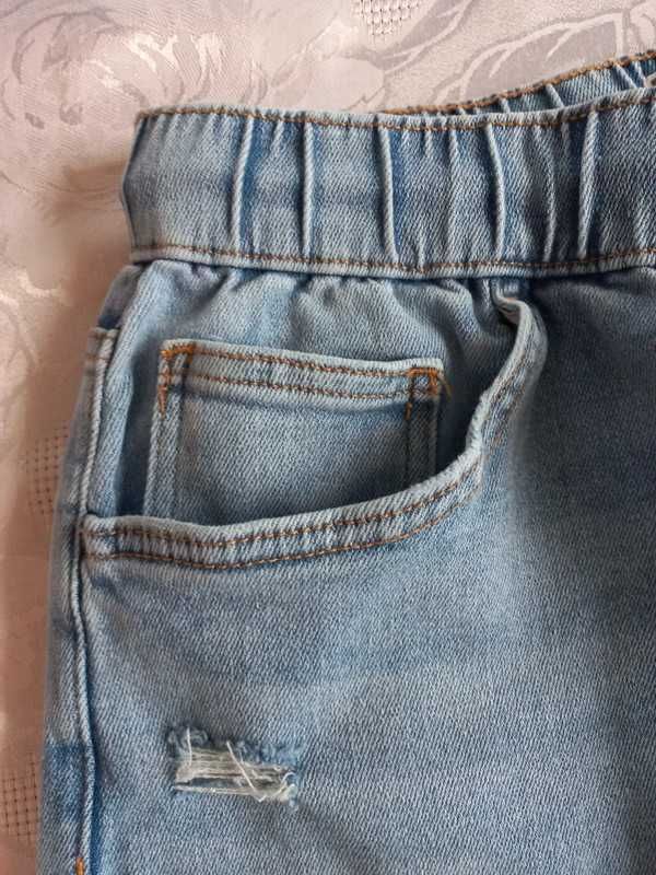 Spodnie męskie jeansy joggery Bershka dziury przetarcia rozmiar M