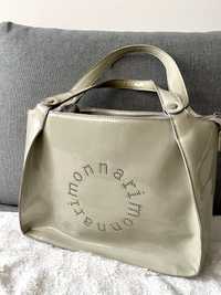 Monnari shopper bag torba lakierowana khaki oliwka oliwkowa