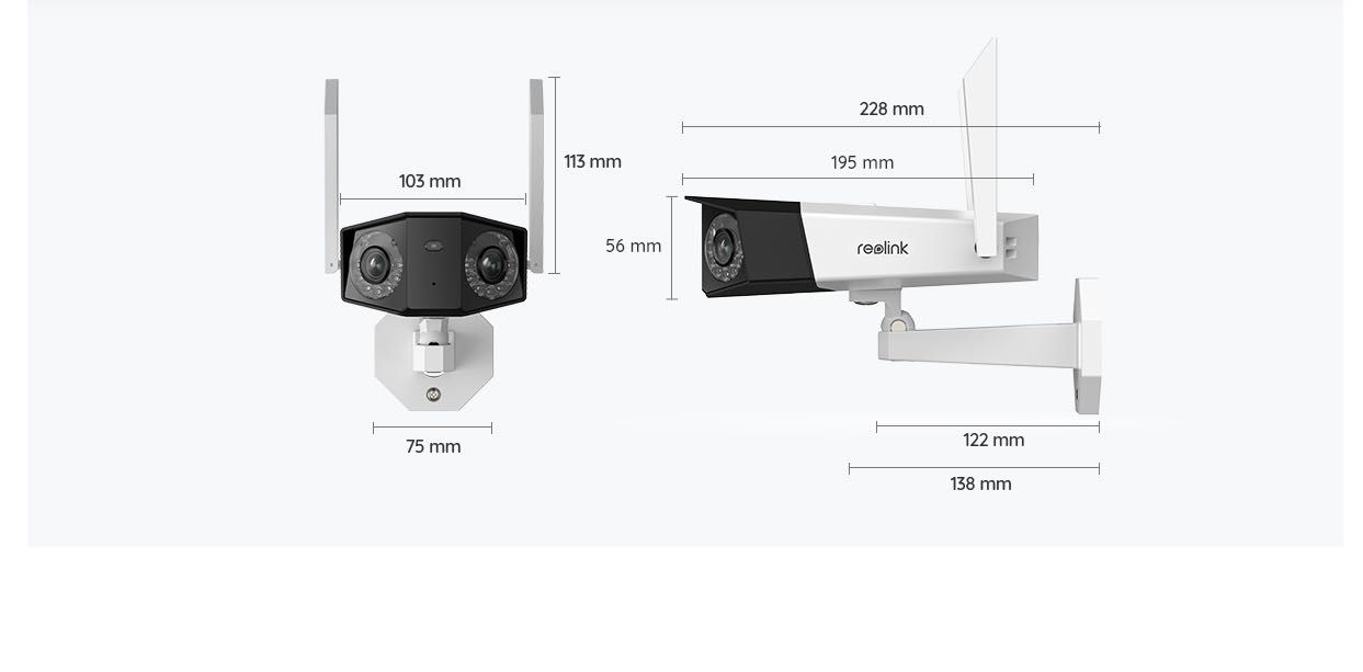 Kamera Reolink DUO 2 WIFI 180 stopni kąt widzenia jakość 4K 8Mpx