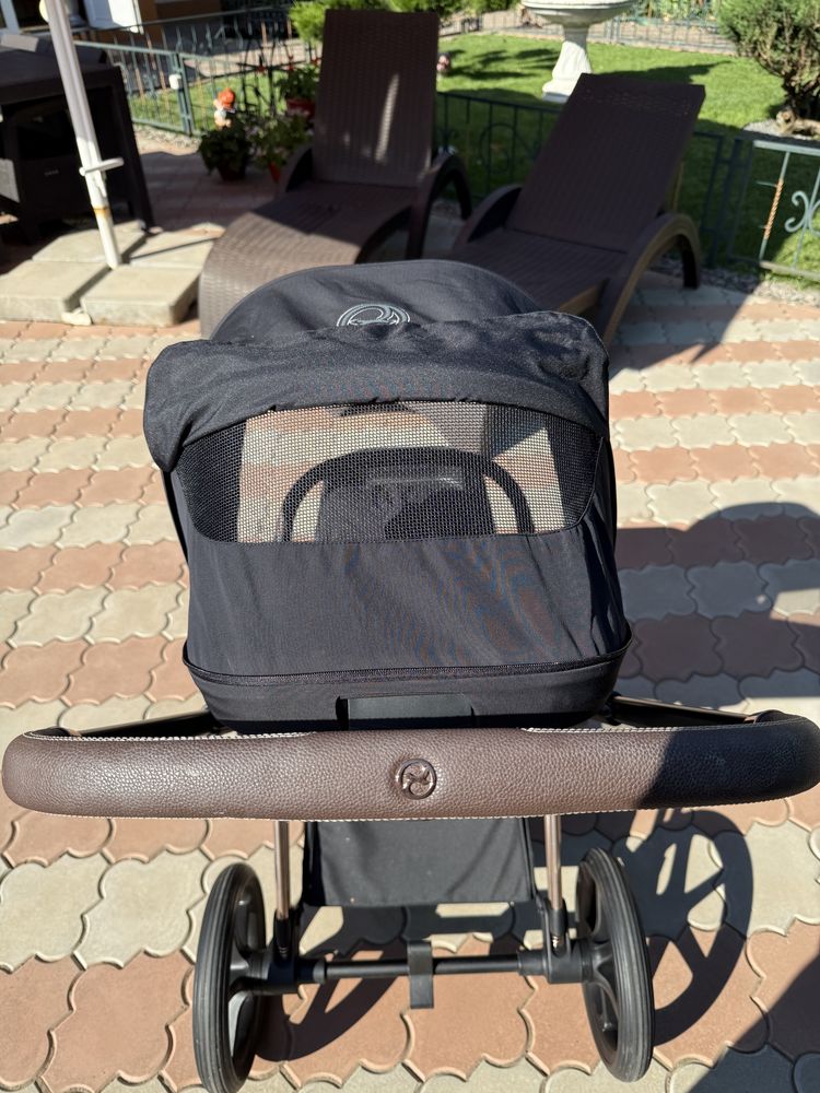 Cybex Priam 4.0 коляска 2 в 1 Sepia Black шасси Rosegold