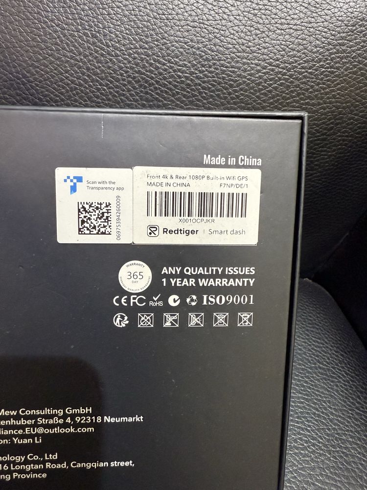 Відеореєстратор REDTIGER F7NP 4K 3 Wi-Fi GPS і камерою заднього огляду