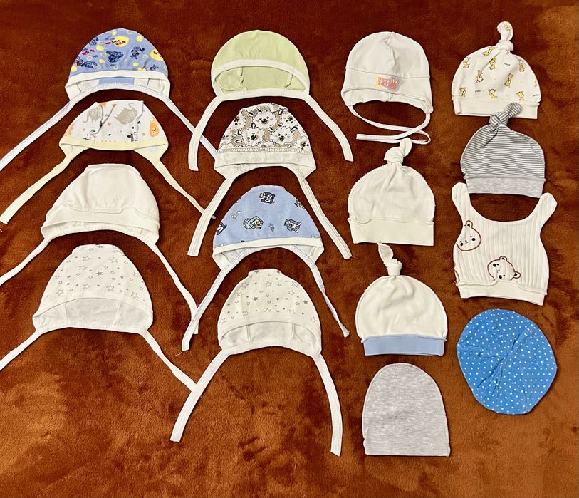 Детские шапочки 0-3 мес
