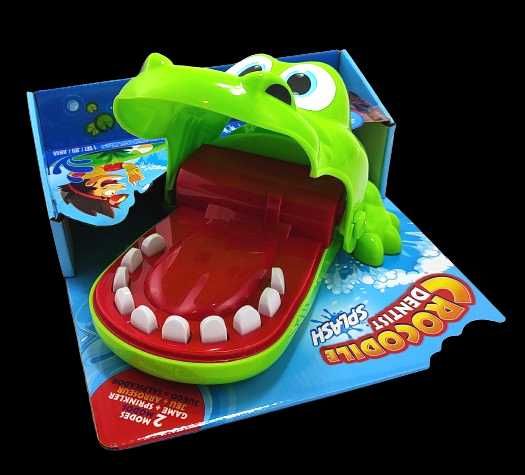 Zabawka ogrodowa - krokodyl z bolącym zębem i funkcją zraszania.