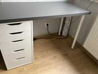 Biurko biało szare Ikea