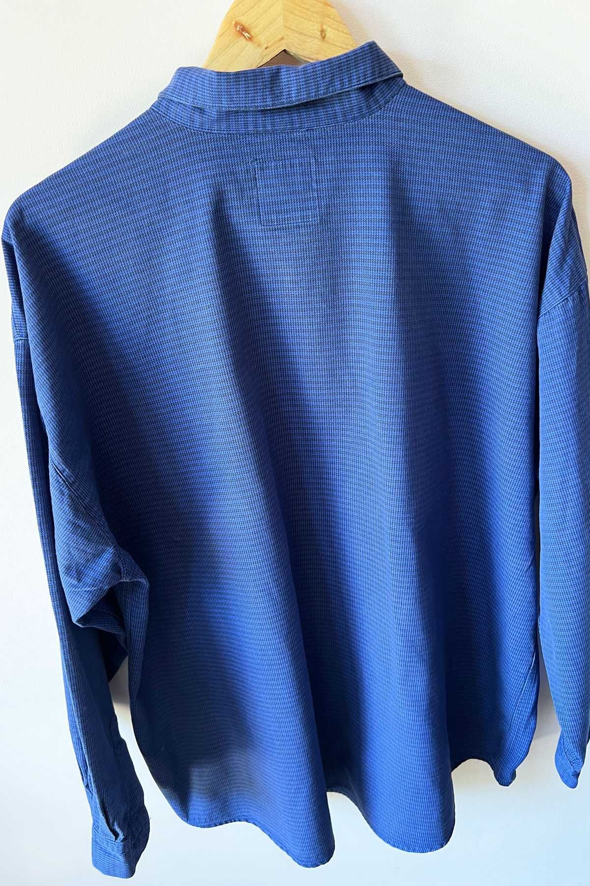 Diesel niebieska koszula w kratkę długi rękaw bawełna rozm. XL vintage