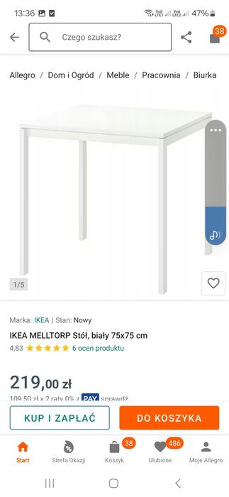 Ikea Melltorp stół