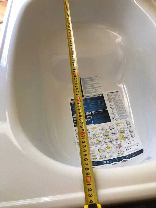 Вана сидяча металева біла, 104см довжина