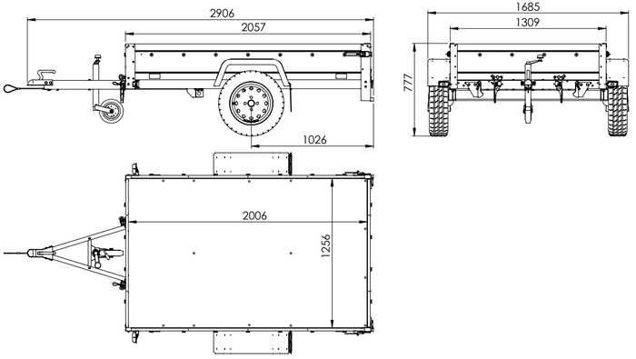 Przyczepka samochodowa 200x125 UNITRAILER GARDEN 201 KIPP