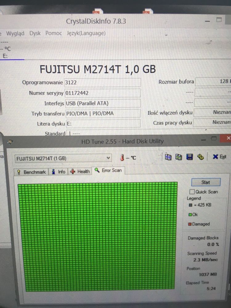 Dysk hdd do laptopa ATA IDE małe pojemnosci 1GB 2,1GB 4,3GB 6 GB