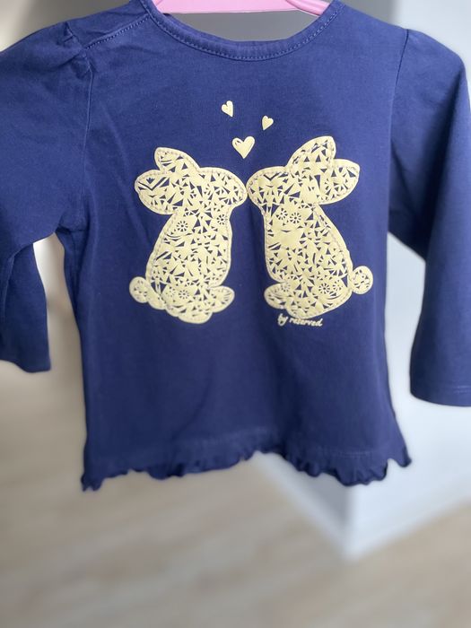 Bluzeczka reserved 80, wiosna kroliczki święta h&m0