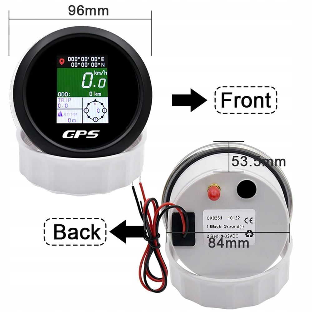 Tachometr GPS 85 mm TFT Regulowany cyfrowy licznik km/h z GPS