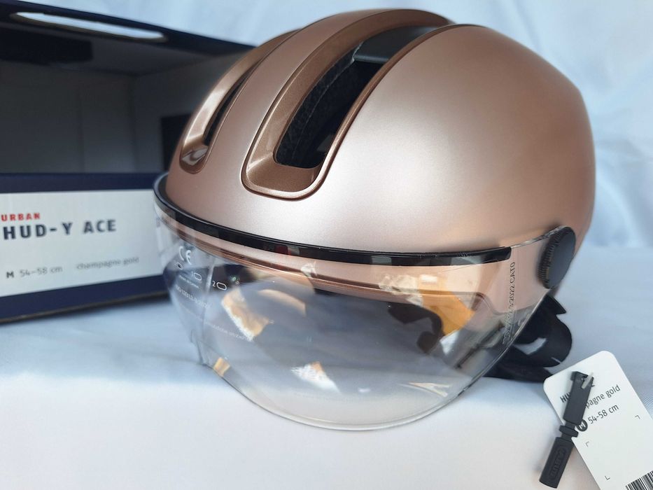 Kask rowerowy Abus Urban Hud-y Ace LED Champagne Gold M 54-58cm
