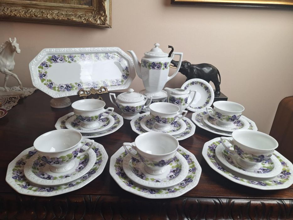 Rosenthal Maria bratki serwis kawowo deserowy z paterą