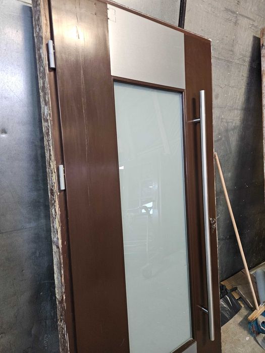 DRZWI Zewnętrzne Drewniane Sosnowe Wejściowe Pochwyt 100x207cm