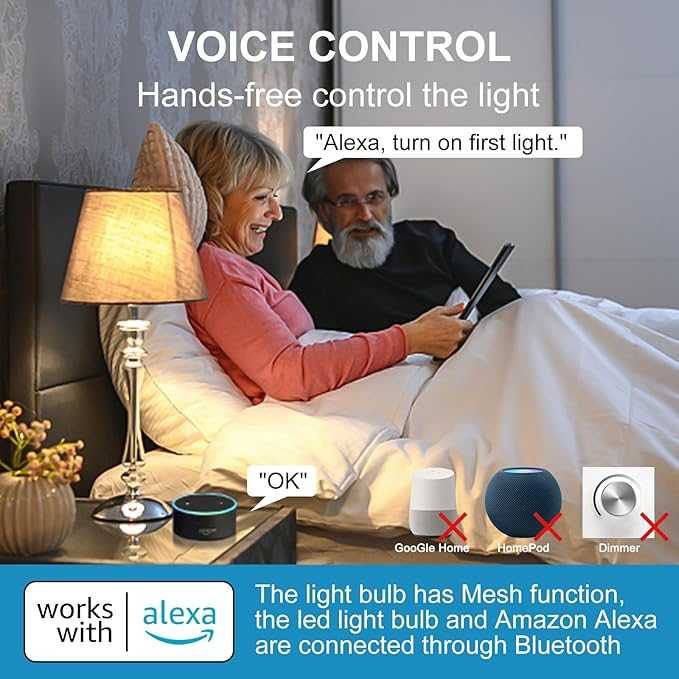 3x Inteligentna Żarówka LED E27 13W, ściemniana, Bluetooth, Aplikacja