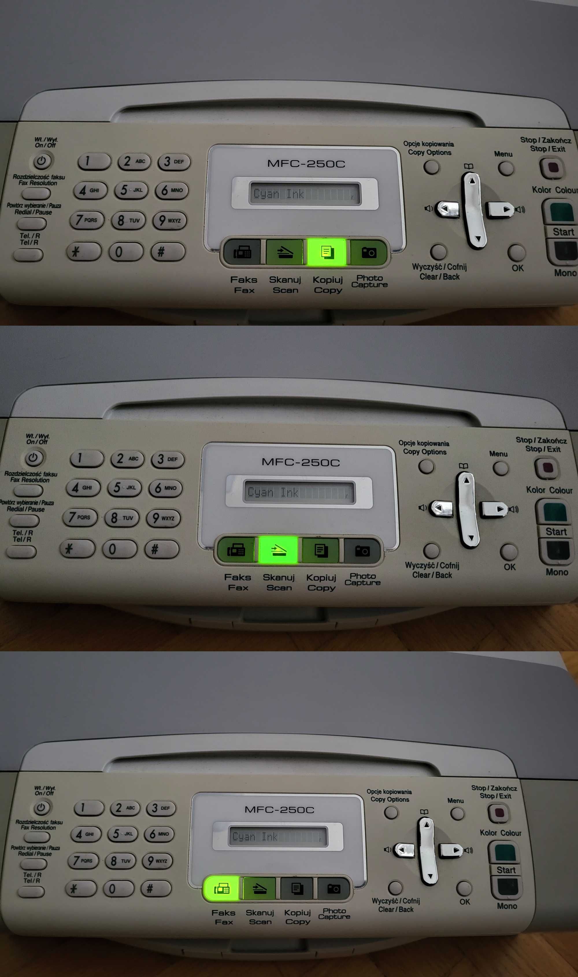 Brother MFC-250C - kolor - sprawna, ale sprzedaję jako uszkodzona
