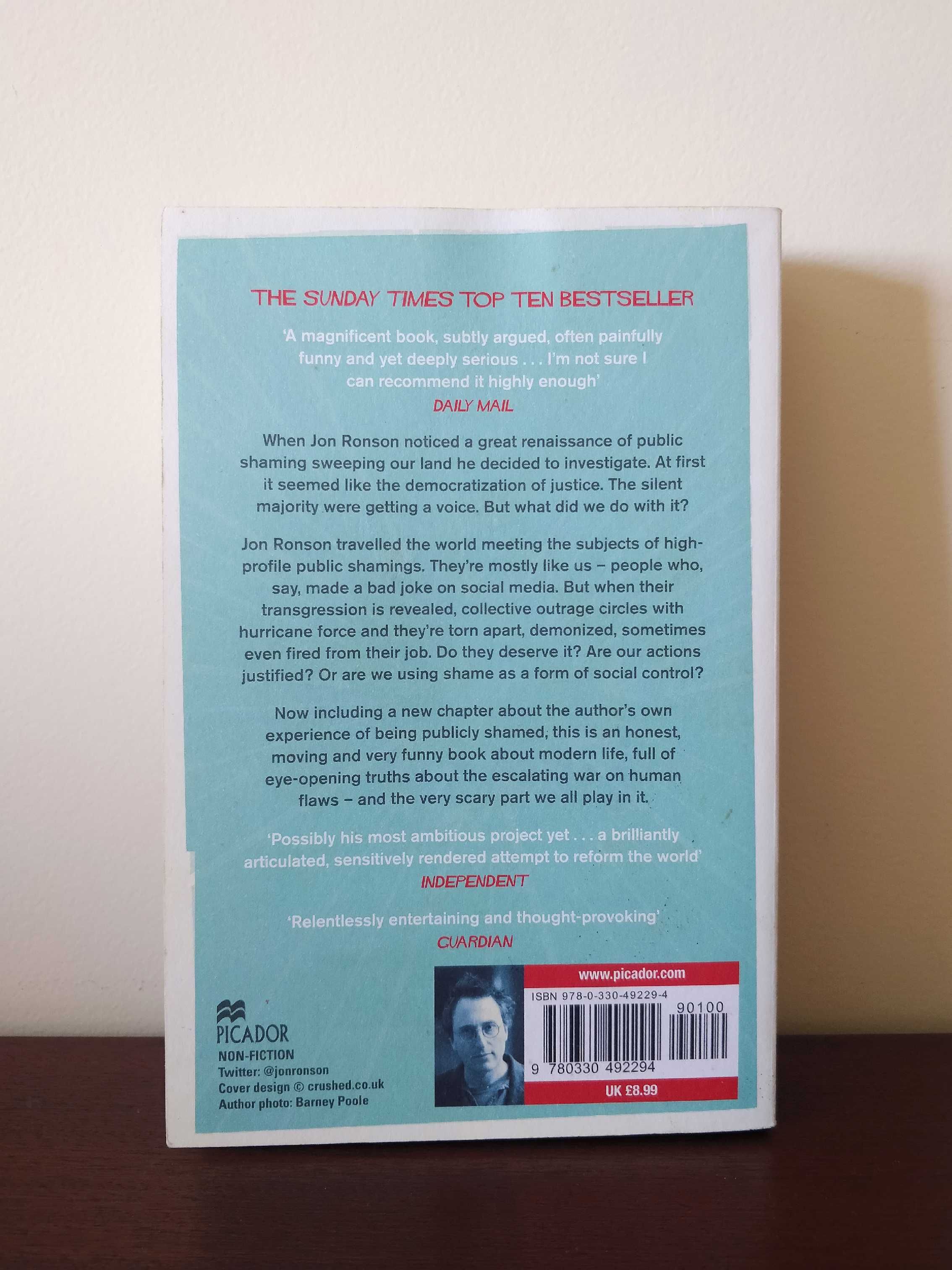 Livro So You've Been Publicly Shamed, Jon Ronson [portes grátis]