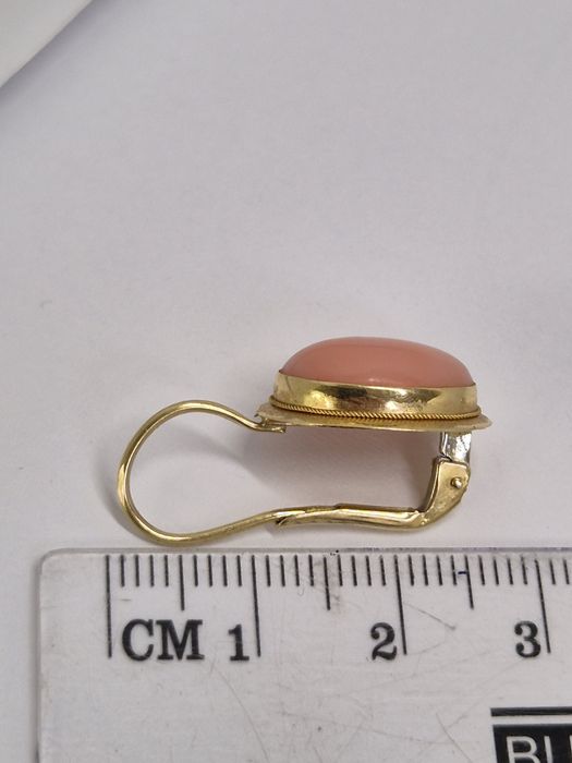 Золотые серьги коралл 750,585 583 проба,сапфир,рубин