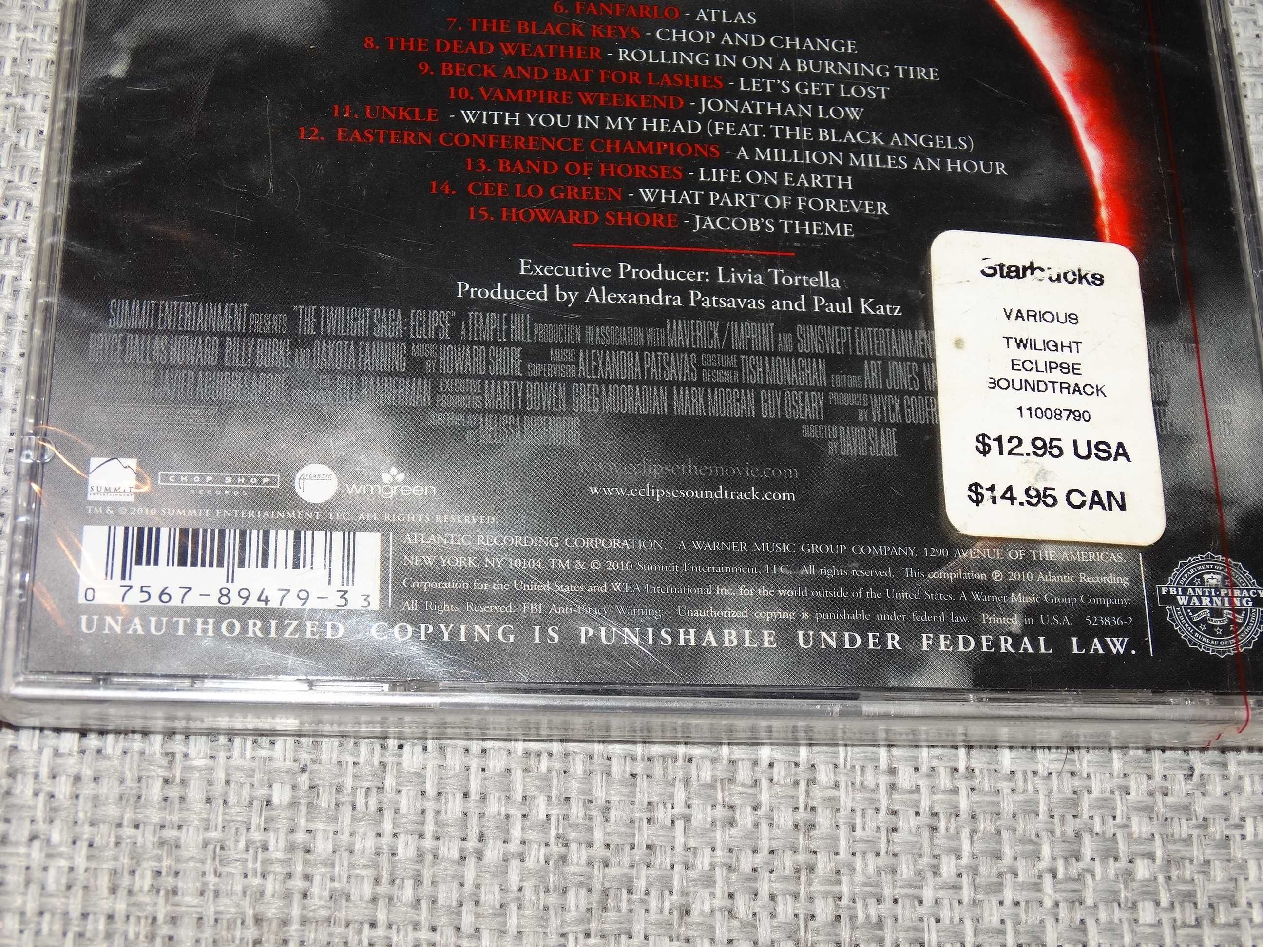 The Twilight Saga Eclipse CD Various Artists
